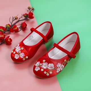 Giày thêu Hoa Đào, trang phục dịp lễ tết cho bé gái size [25~34]
