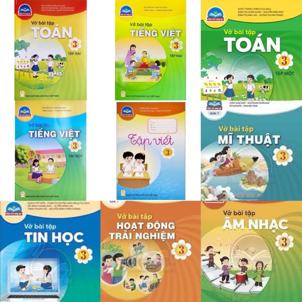 Trọn bộ sgk vở bài tập lớp 3 chân trời sáng tạo vở tiếng việt toán tập viết kèm nhãn vở bút chì