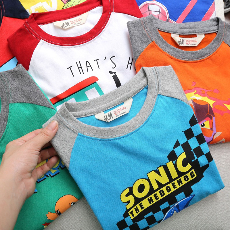 Đồ bộ thun cotton xuất bé trai tay dài thu đông