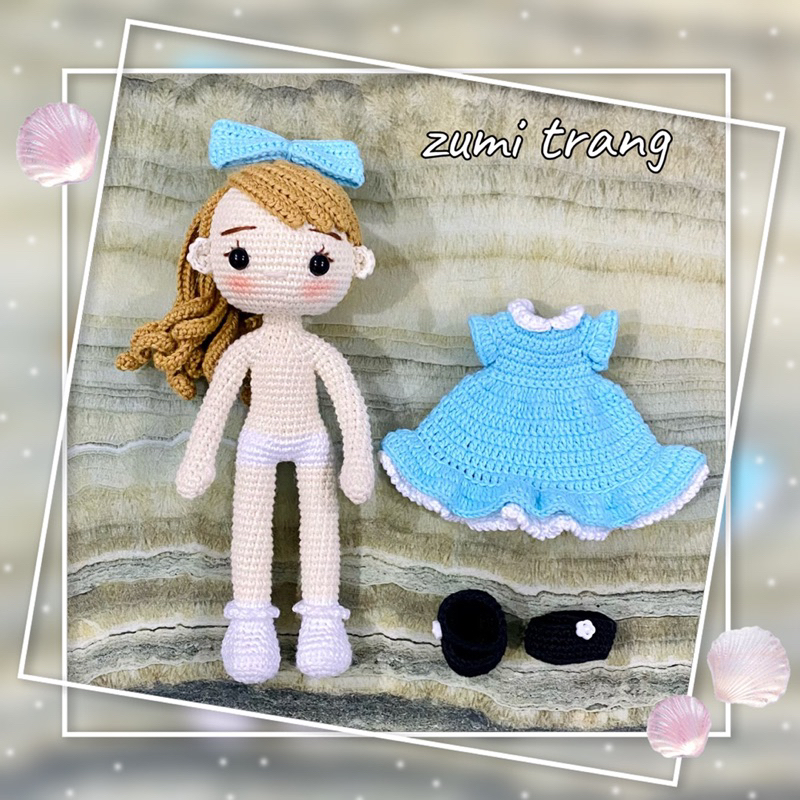 Búp bê len Nina đáng yêu, Búp bê len móc Handmade