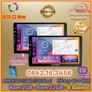 Màn Hình Android OLED C2 New Ram 2GB bộ nhớ 32GB - 8 core cắm sim 4G ( tặng bản đồ vietmaps2)