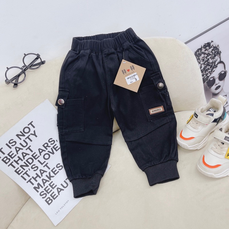 Quần kaki dài túi hộp giáng jogger cho bé trai