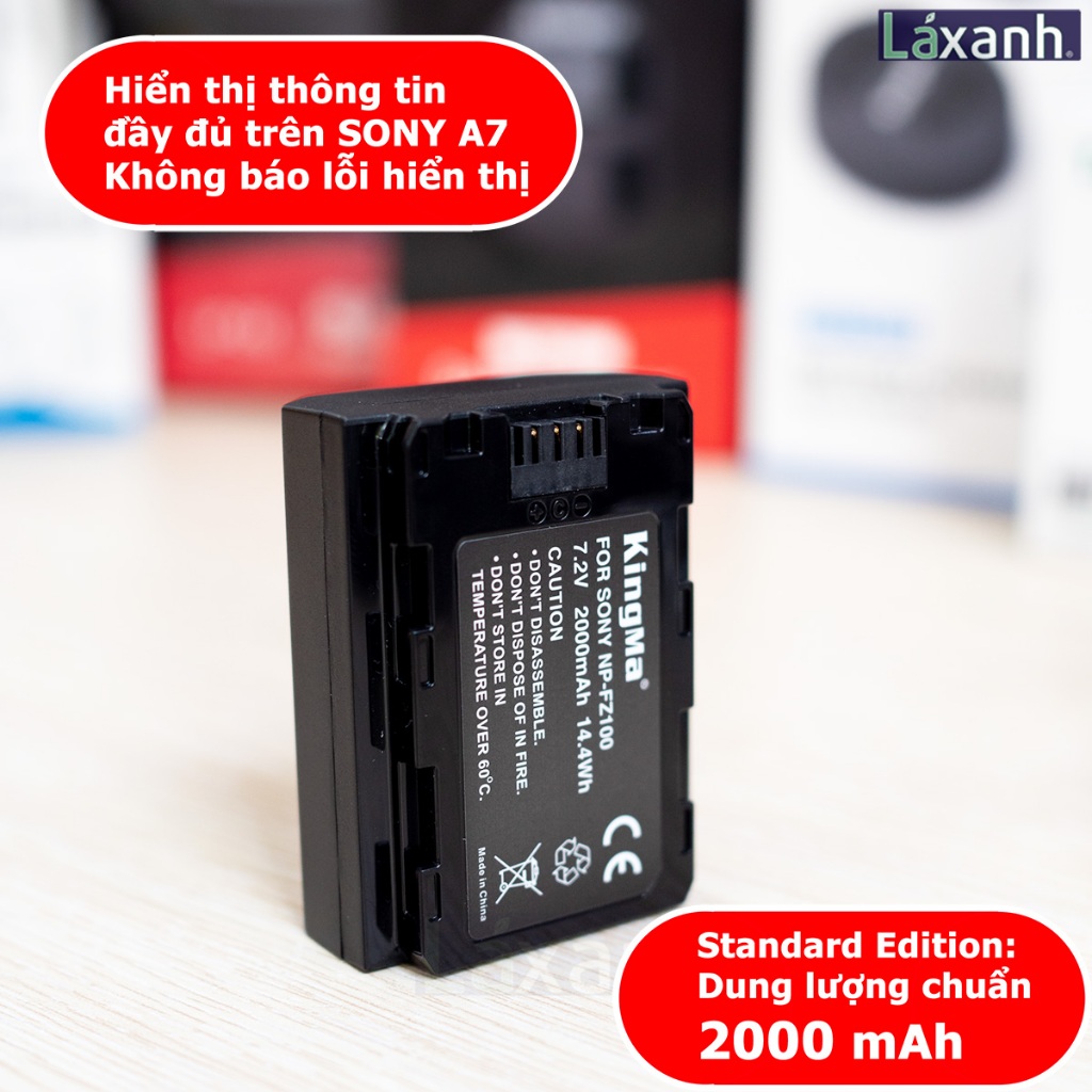 Bộ 2 pin 1 sạc đôi Kingma Sony FZ100 NP-FZ100 Sony Alpha FX3 FX30 A7C A6700 A6600 A74 A73 A7R5 A7S3 A7R4 A9ii A1 A7S4 e1