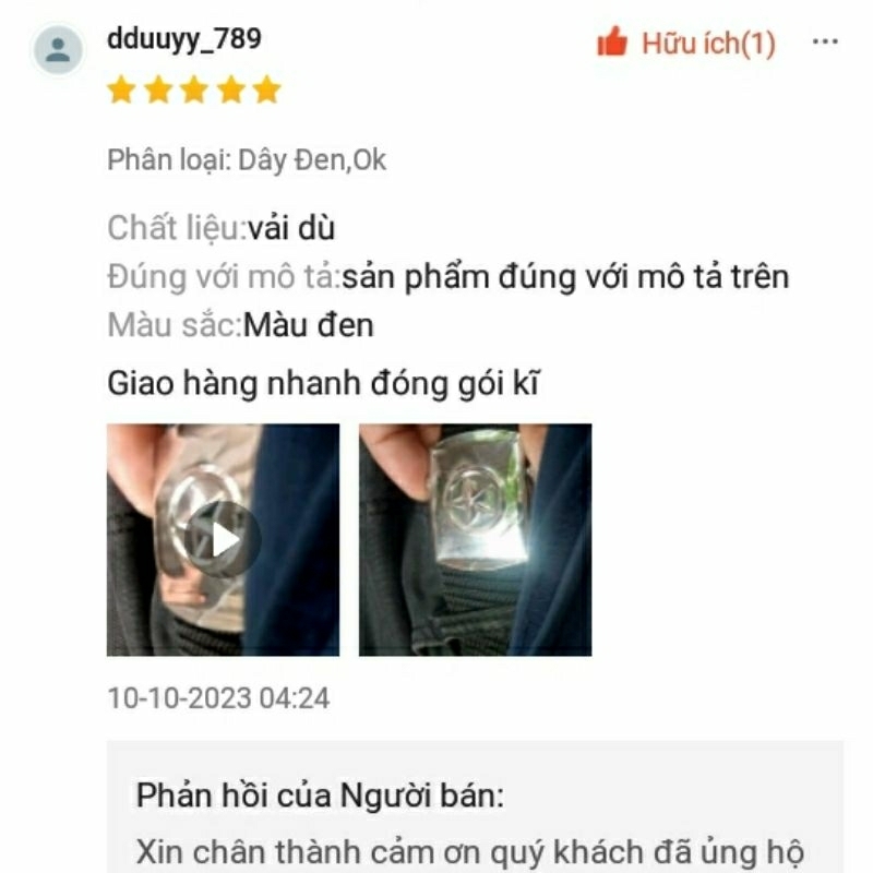 Thắt lưng vải dù 2 màu bền đẹp theo thời gian