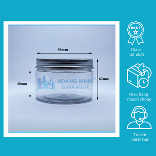 combo 10 Hũ Nhựa Hộp Nhựa PET 250ml Cao Nắp Nhôm Giá (Sỉ) Xuất Xưởng Nắp Chặn Miệng Hũ