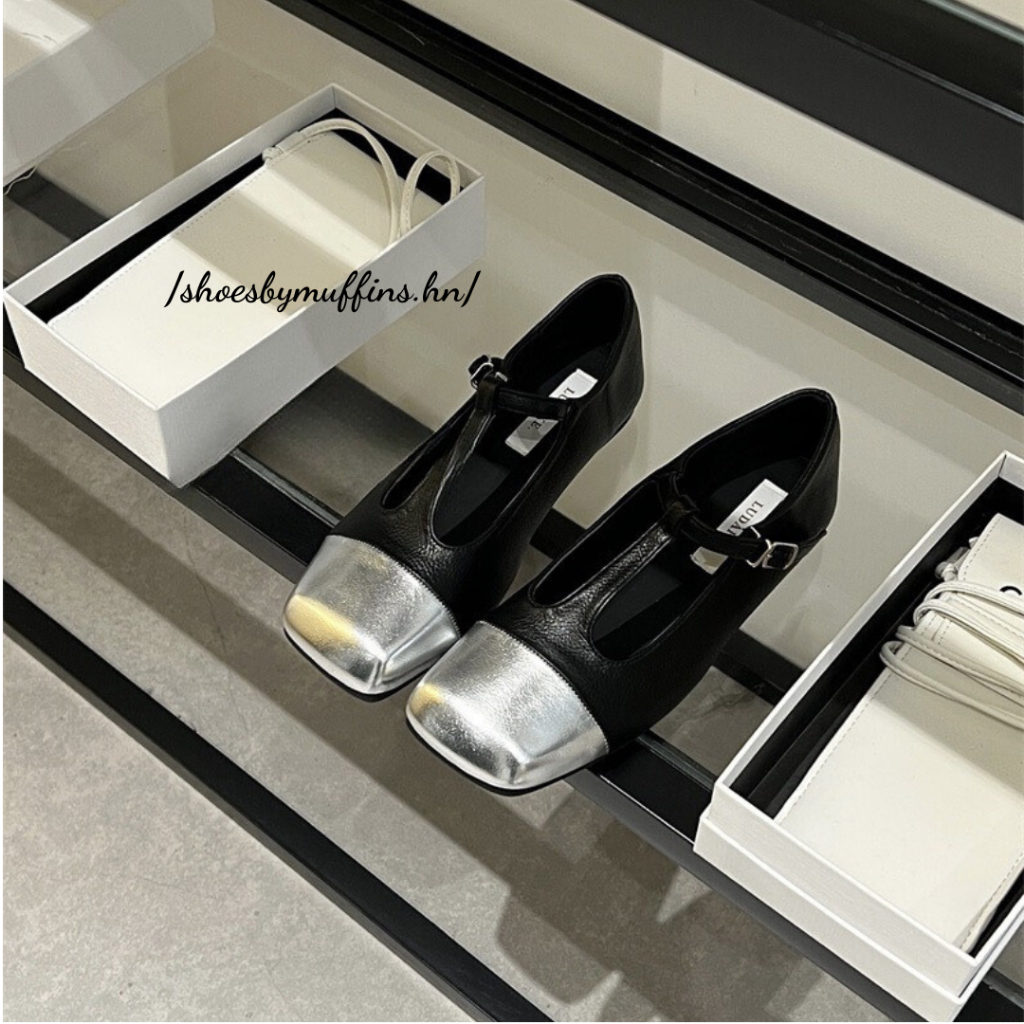 Giày búp bê Mary jane phối màu đơn giản phong cách Thu Đông