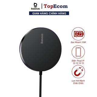 Đế Sạc Nhanh Không Dây 15w Baseus Simple Mini3 Magnetic Wireless Charger Cho 12 13 14