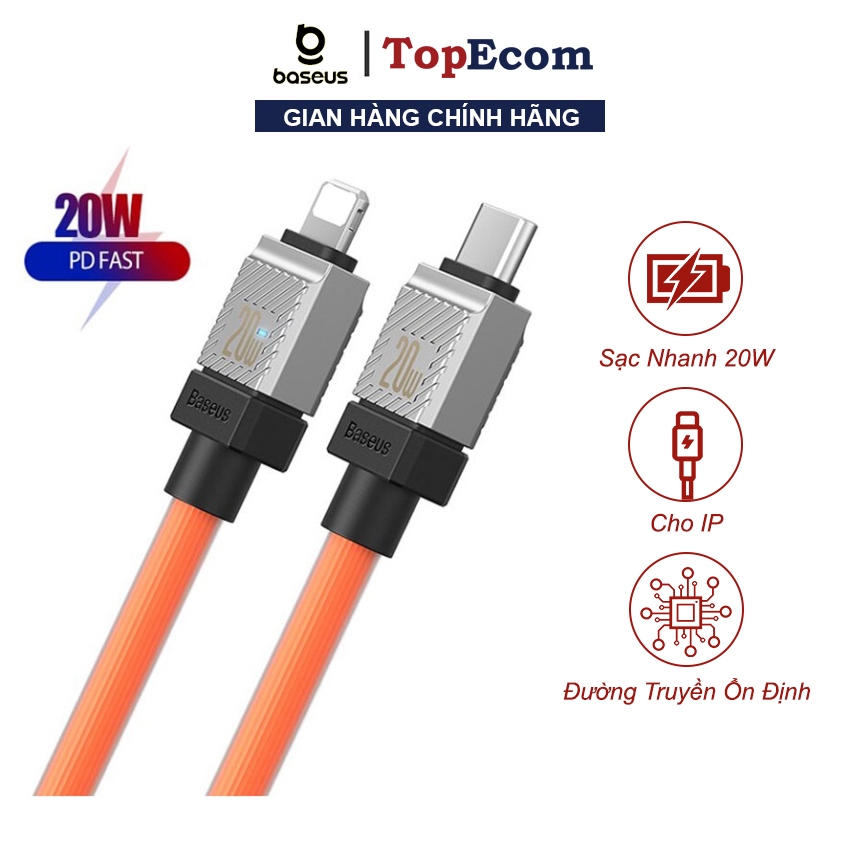 Cáp Sạc Nhanh 20w 27w Baseus CoolPlay PD Fast Charging Cable Cho Apple 10 11 12 13 14 Siêu Bền, Chắc Chắn