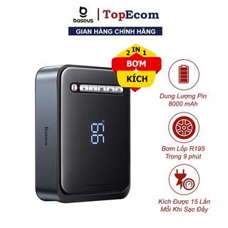 Bơm Lốp Ô Tô Kiêm Kích Nổ Xe Hơi Baseus Super Energy 2-in-1 Jump Starter Pin 8000mAh 1000A Bơm 9p Lốp R195 Kích 15 Lần
