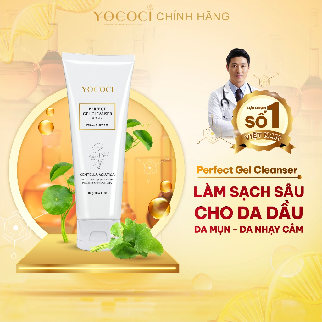 Gel Rửa Mặt YOCOCI Làm Sạch Bụi Bẩn, Dưỡng Ẩm, Ngừa Mụn Perfect Gel Cleanser 100g