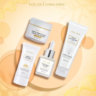 Bộ 4 Làm Sạch, Dưỡng Trắng, Dưỡng Ẩm, Chống Nắng Da Mặt YOCOCI Gồm Gel Rửa Mặt, Kem Face, Kem Chống Nắng & Serum