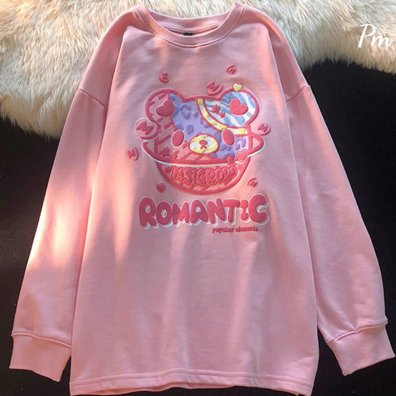 Áo nỉ bo gấu ROMAN dáng xuông cute PM11