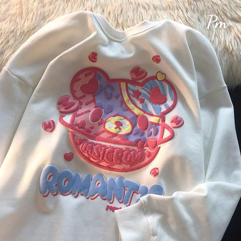 Áo nỉ bo gấu ROMAN dáng xuông cute PM11