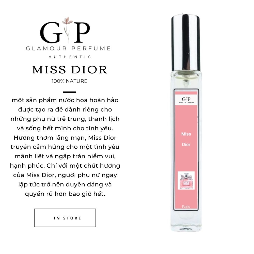 Nước hoa nữ 10ml Glamour Perfume Miss Girl Nhẹ nhàng, Nữ tính , Dịu dàng