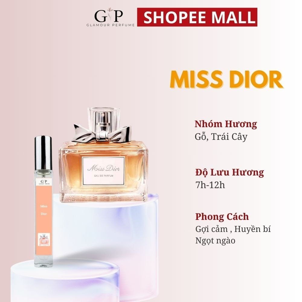 Nước hoa nữ 10ml Glamour Perfume Miss Girl Nhẹ nhàng, Nữ tính , Dịu dàng