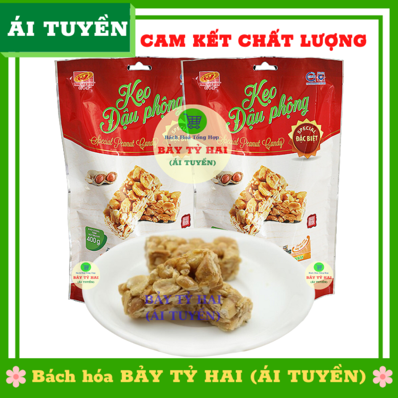 Kẹo đậu phộng đặc biệt Tân Huê Viên gói 400gr, thèo lèo, Đặc Sản Sóc Trăng - Bao bì mới