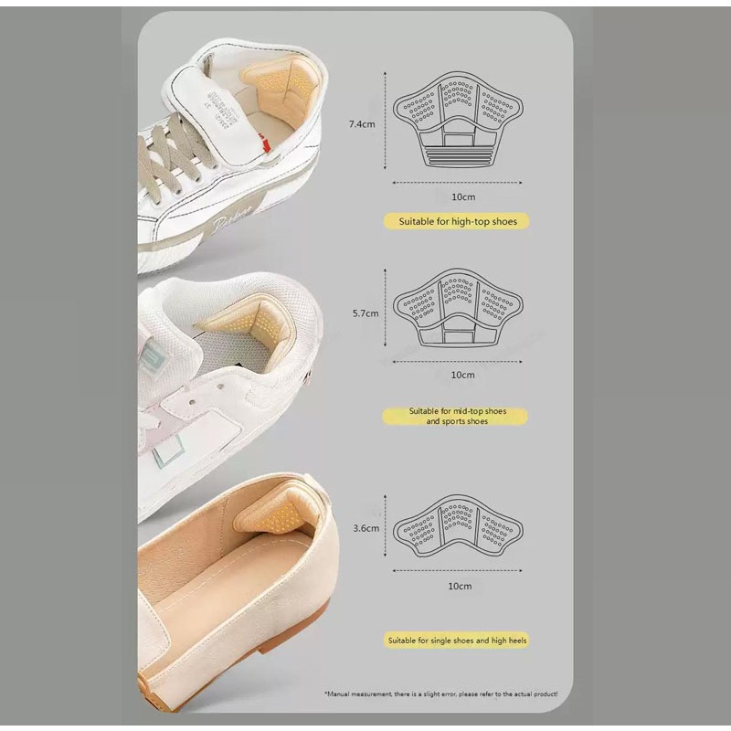 Cặp dán gót chân, giảm đau chân khi đi giày - Miếng dán gót chân dùng cho giày thể thao, công sở, búp bê size 1cm, 0.5cm