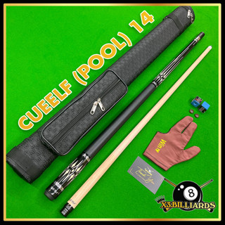  Cơ Bida CUEELF Pool 14 Ngọn Full Carbon Rhino  Pool Lỗ  Ren Radial Gậy Bi A Tặng Bao Da Lơ FURY Bao Tay 