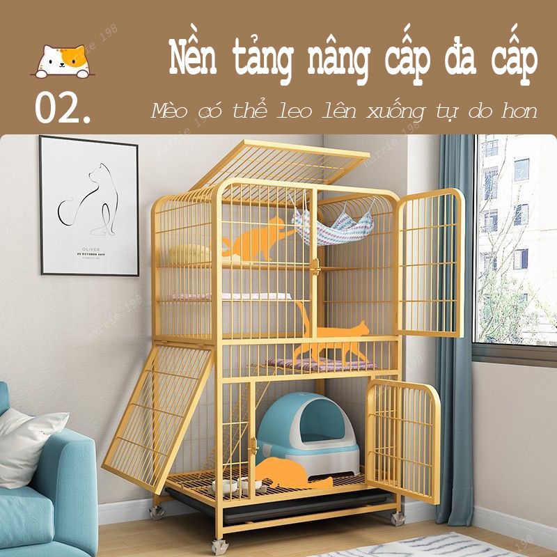 Chuồng Mèo Lớn 2-5 Tầng chuồng chó Nhà Mèo Lớn Trong Nhà Chuồng Chó Biệt Thự Mèo Nền Tảng Lớn Nhà Cho Mèo