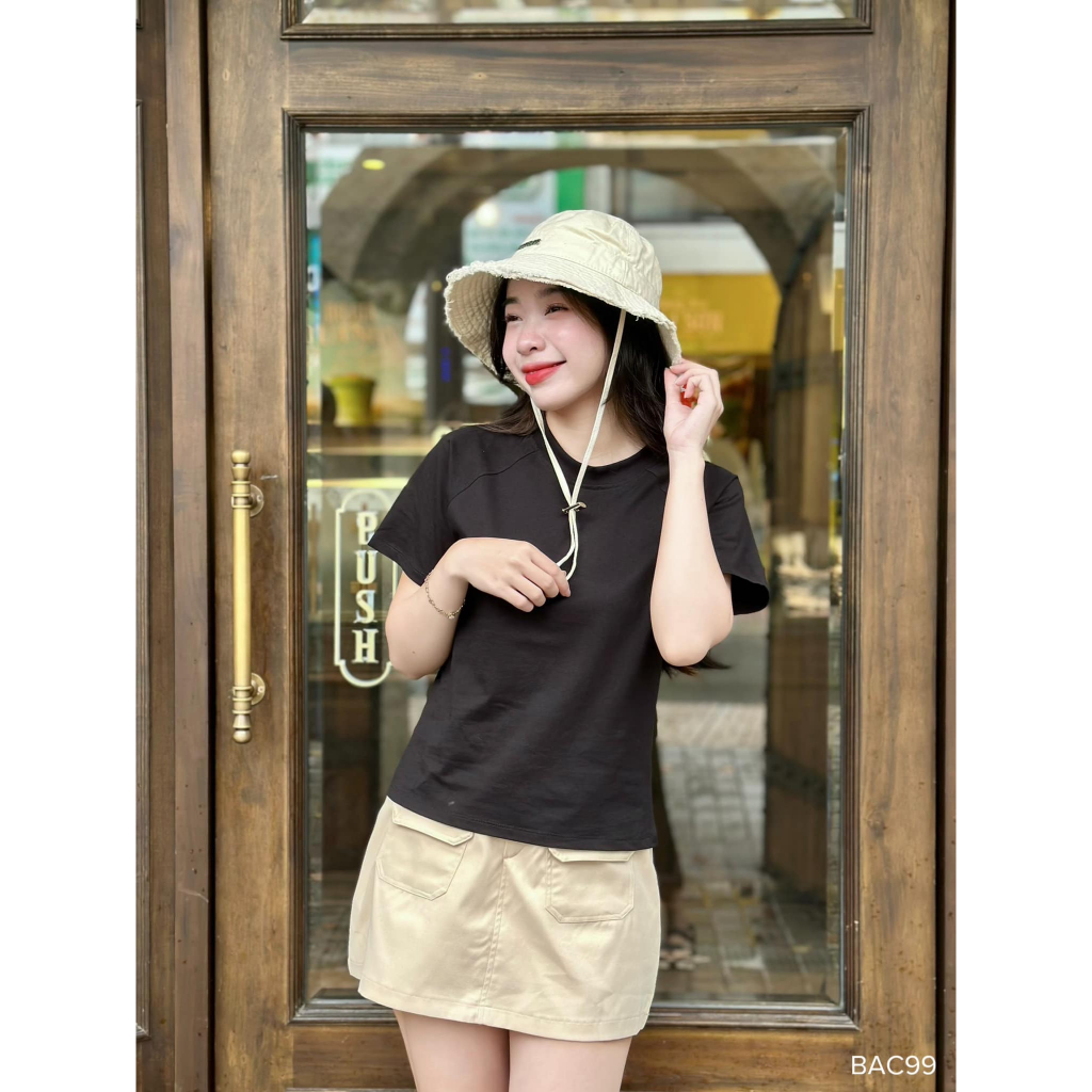 Áo thun form vừa cotton trơn CHIBEST  BAC99