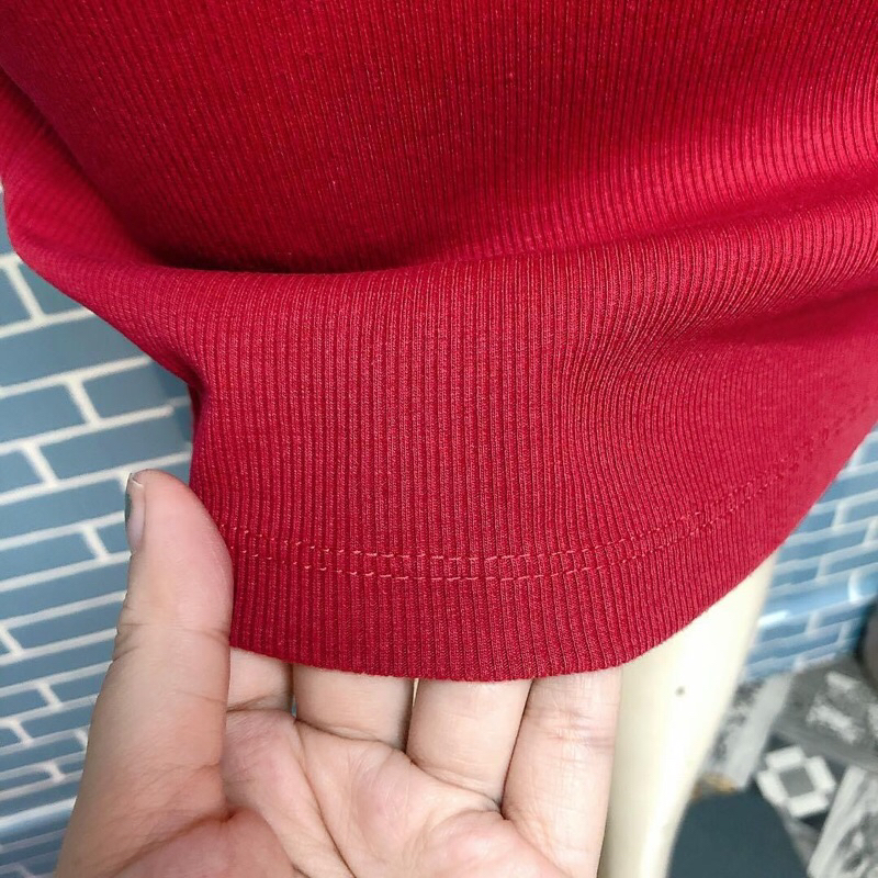 Đầm suông đỏ viền đen kiểu đồ si 2hand