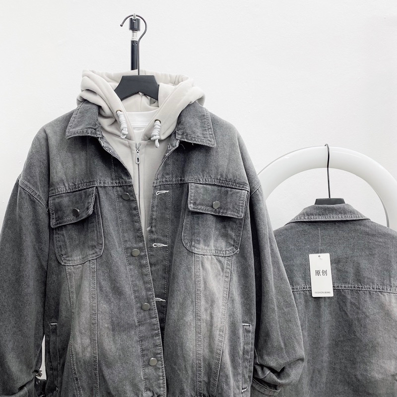 Áo Khoác Denim Jackets Xám Chuột Unisex