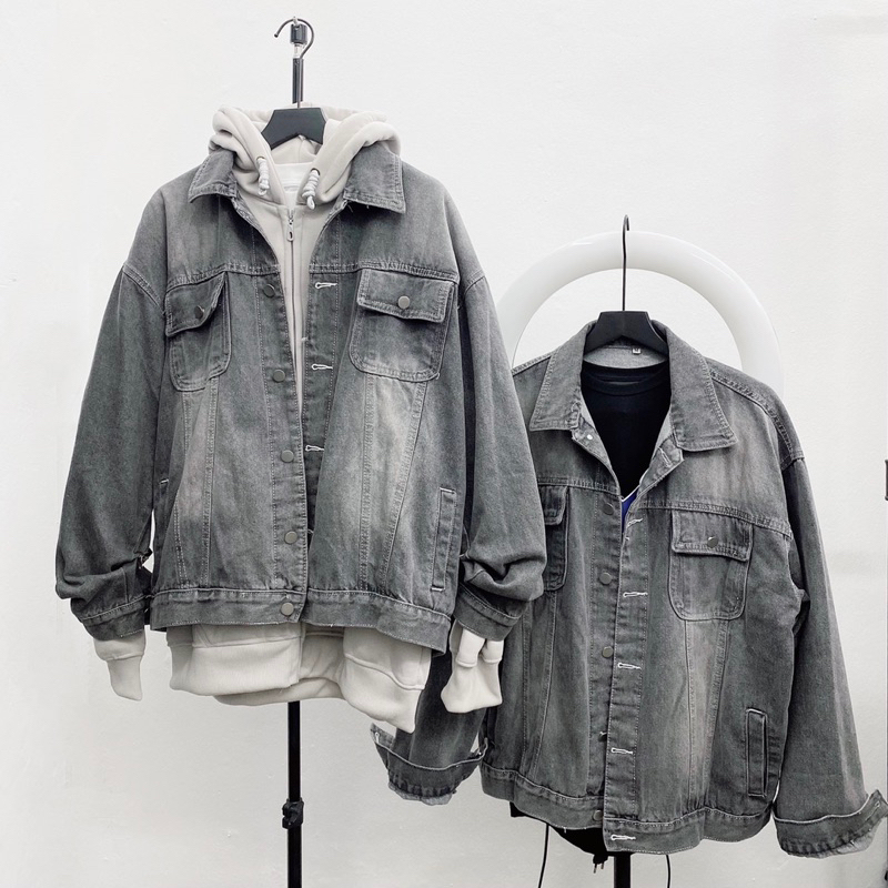 Áo Khoác Denim Jackets Xám Chuột Unisex