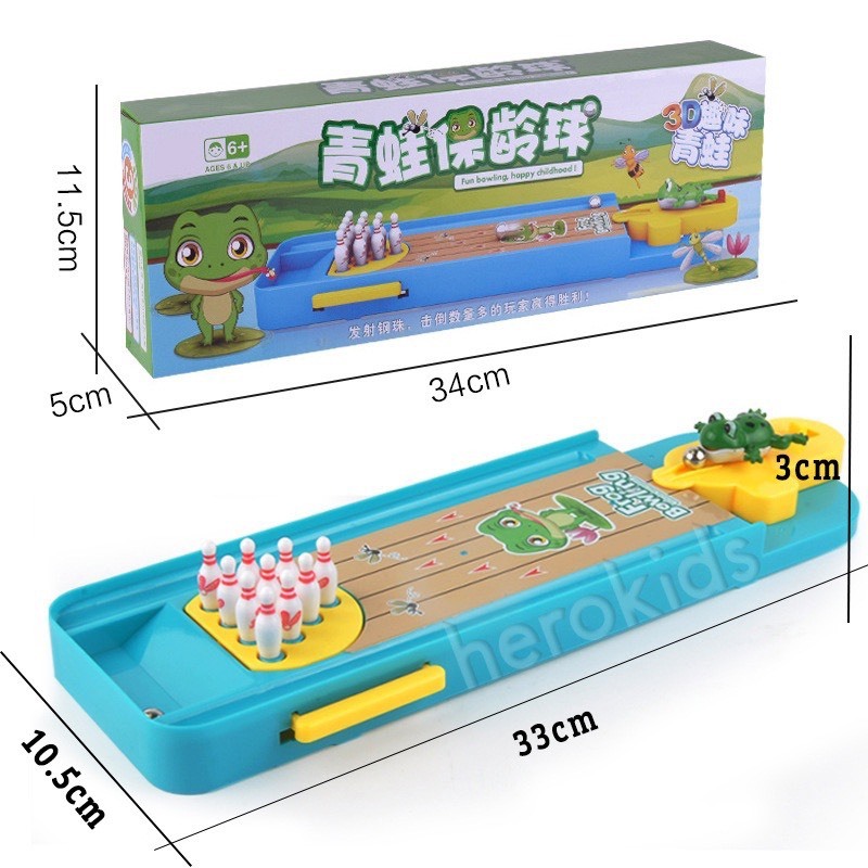 Bộ đồ chơi trẻ em MiNi Bowling rùa bao gồm 1 bàn 10 pin và 2 bóng