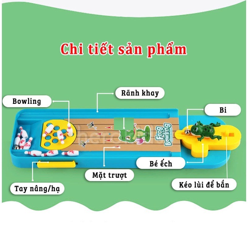 Bộ đồ chơi trẻ em MiNi Bowling rùa bao gồm 1 bàn 10 pin và 2 bóng