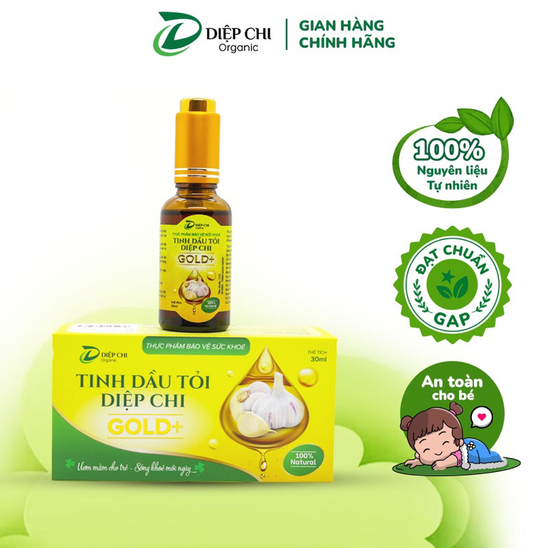 Dầu Tỏi Diệp Chi Gold (+) Giúp Bé Giảm Hắt Hơi Sổ Mũi, Tăng Sức Đề Kháng 30ml