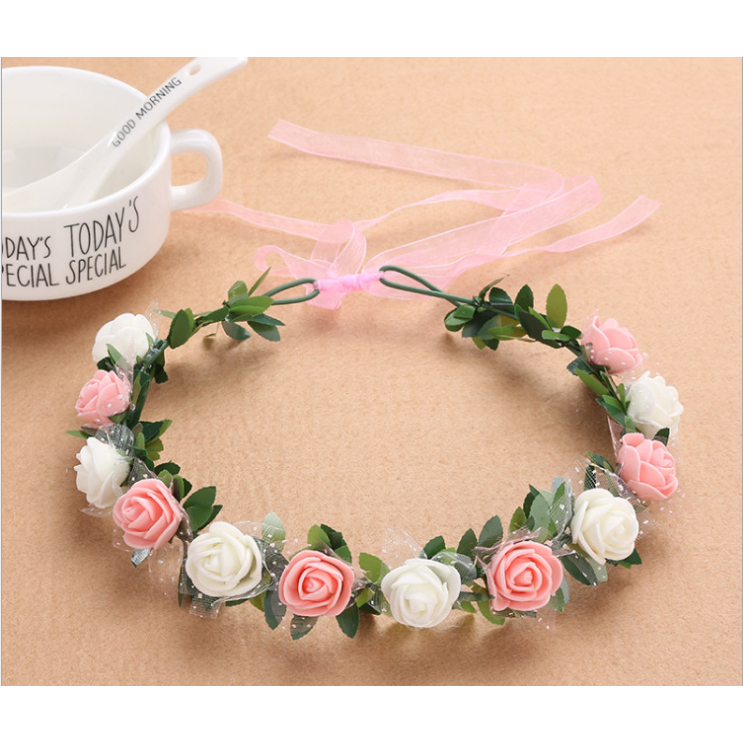 Vòng hoa đội đầu mix baby xinh xắn chụp kỉ yếu