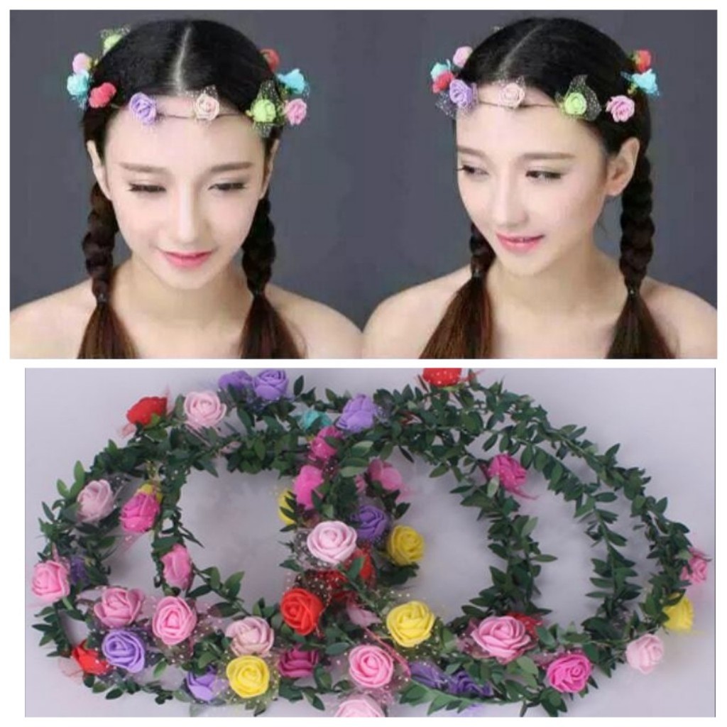 Vòng hoa đội đầu mix baby xinh xắn chụp kỉ yếu