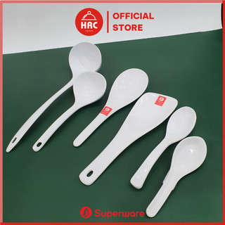 Thìa muỗng nhựa xinh xắn SUPERWARE 100% chất liệu nhưa Phíp Melamine - màu trắng sang trọng bền đẹp