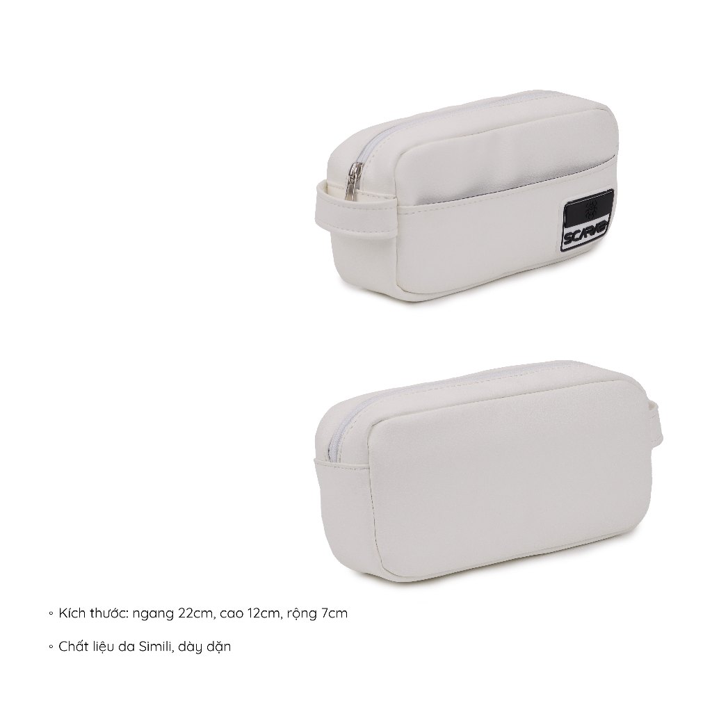SCARAB WHITE HERITAGE PENCIL CASE - BÓP VIẾT DA SIMILI CAO CẤP