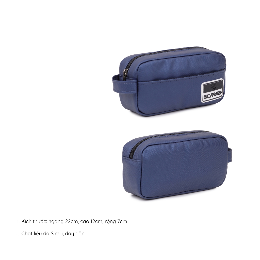 SCARAB NAVY HERITAGE PENCIL CASE - BÓP VIẾT DA SIMILI CAO CẤP