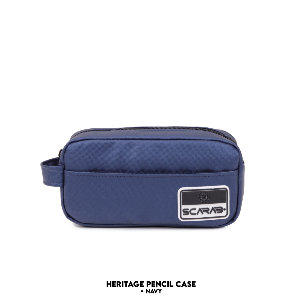 SCARAB NAVY HERITAGE PENCIL CASE - BÓP VIẾT DA SIMILI CAO CẤP