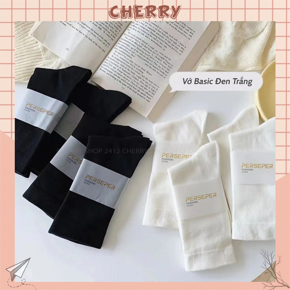 Tất cổ cao nữ chất liệu cotton thoáng khí chống hôi chân - Cherry Shop