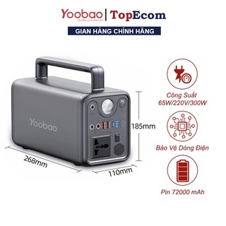 Trạm Sạc Dự Phòng YooBao EN300WLPD Pin 72000mah - Công Sạc AC 220V 300W - PD 65W Phù Hợp Đi Du Lịch