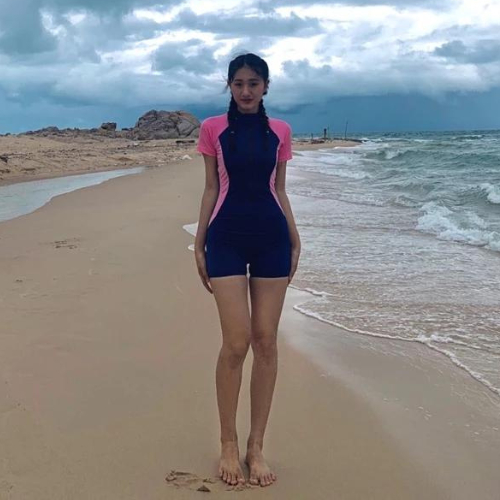 Bikini 1 mảnh áo tắm liền thân đi biển tay ngắn khóa kéo che khuyết điểm đồ bơi nữ kín đáo VAKOMA TT95