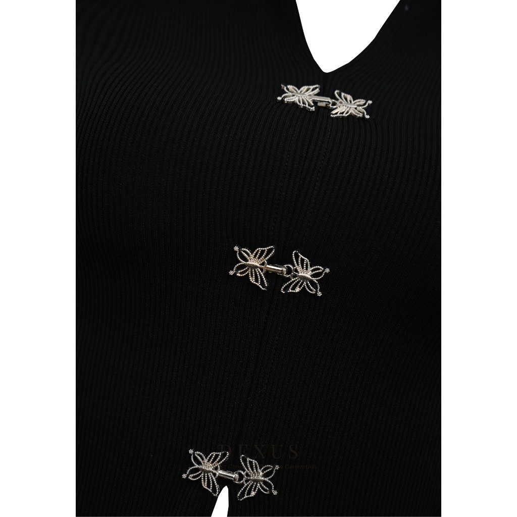 Áo Tăm Body Phối Cổ Sơ Mi  𝐃𝐗 𝐃𝐄𝐗𝐔𝐒 Cúc Thêu Độc Đáo Hot Trend Thu Đông Hot Nhất _A120308