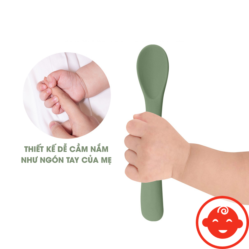 Thìa ăn dặm silicon MỀM DẺO cho bé TS01