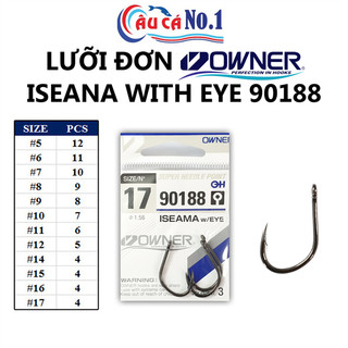 Bộ 2 gói lưỡi đơn câu cá owner 90188 iseama with eye