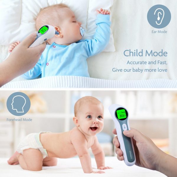 Nhiệt kế điện tử hồng ngoại đo trán và tai cho trẻ em và người lớn, đo sữa, có chứng nhận FDA của Mỹ