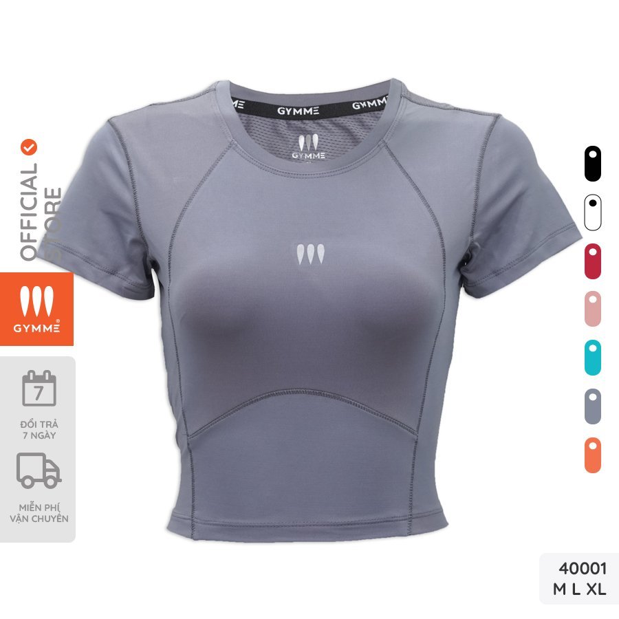 Áo tập gym yoga nữ, dáng croptop thể thao gymme- 40001