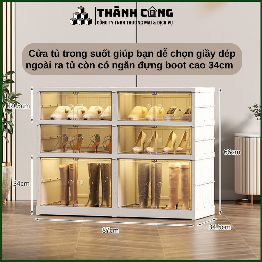 Tủ đựng giày cao cấp Thành Công gấp gọn tiện lợi 9104 nhựa PET bảo hành 3 năm | BigBuy360 - bigbuy360.vn