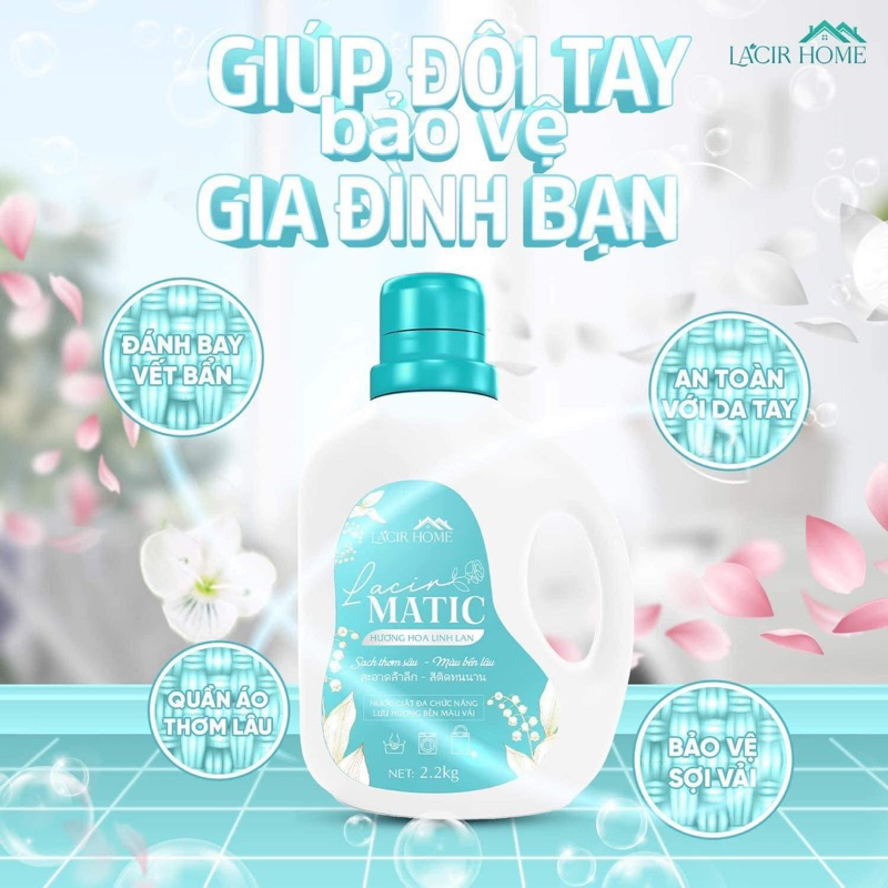 Hàng Chính Hãng| Nước Giặt Xả Dr Lacir Matic Hương Hoa Linh Lan Nhẹ Nhàng,Sạch Sâu, Thơm Lâu,Giúp Quần Áo Bền Màu 3,6kg