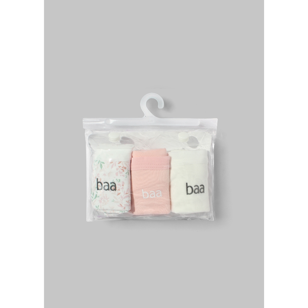 Set 3 quần lót cotton em bé, bộ quần chip thoáng khí cho bé gái từ 1 tuổi - 10 tuổi Baa Baby