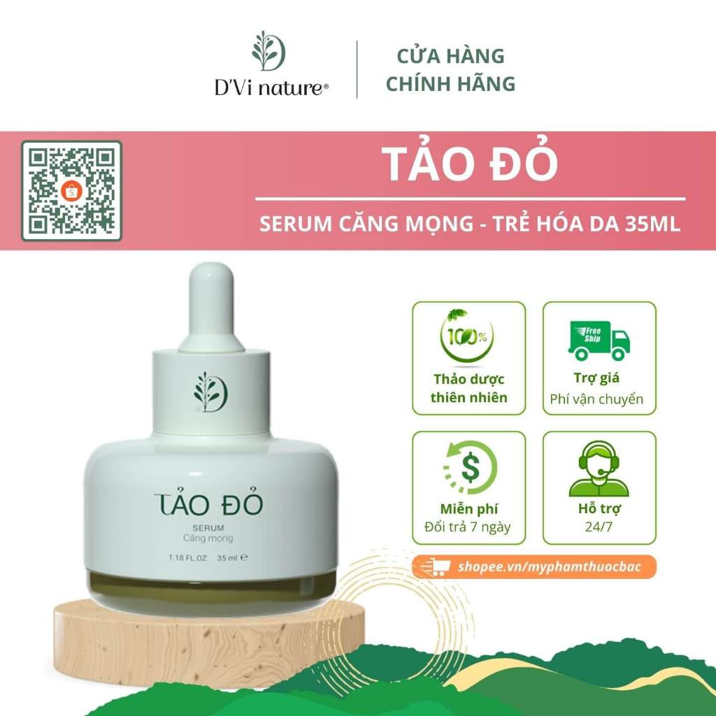 Serum tảo đỏ DVi nature giúp tái tạo da, trẻ hóa da, se khít lỗ chân lông, cấp ẩm và cung cấp dưỡng chất cho da