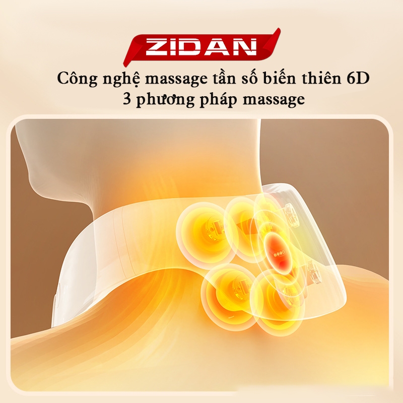 Máy massage cổ vai gáy thông minh MA018 ZiDan 5 chế độ mát xa 6 đầu rung cơ học chính hãng bảo hành 24 tháng