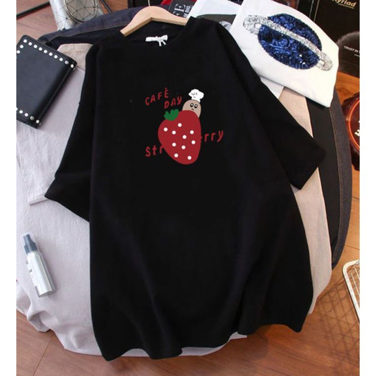 Áo phông thun cho bà bầu chất cotton rộng rãi dài vừa phải